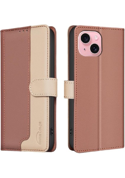 IPhone 15 Için Flip Case Kart Yuvaları Tutucu Flip Folio Rfıd Engelleme Tpu (Yurt Dışından)