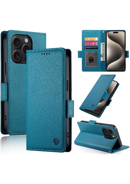IPhone 15 Için Flip Case Pro Kart Yuvaları Iş Günlük Kullanım Cüzdan Flip (Yurt Dışından)