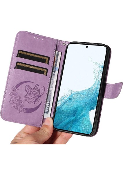 Samsung Galaxy S21 Artı Yüksek Kaliteli Deri ile Kabartmalı Flip Case (Yurt Dışından)