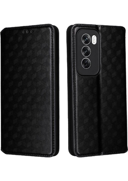 Oppo Oppo 12 5g Manyetik Kapatma Kart Yuvaları Tutucu Pu 3D Için Flip Case (Yurt Dışından)