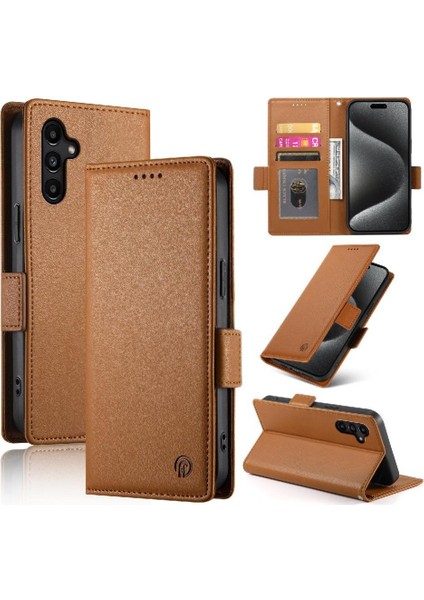 Samsung Galaxy A15 Iş Cüzdan Günlük Kullanım Flip Kart Yuvaları Için Flip Case (Yurt Dışından)