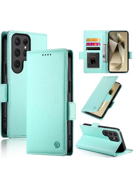 Samsung Galaxy S24 Ultra Günlük Kullanım Için Flip Case Kart Yuvaları Iş Çevirme (Yurt Dışından)