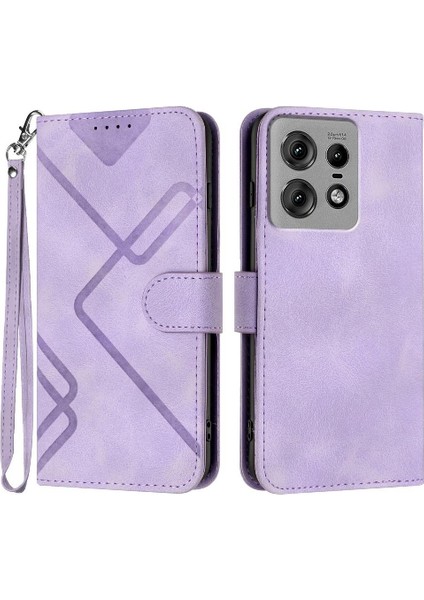 Motorola Kenar 50 Pro Manyetik Kapak Için Flip Case Kart Yuvası Standı ile Pu (Yurt Dışından)
