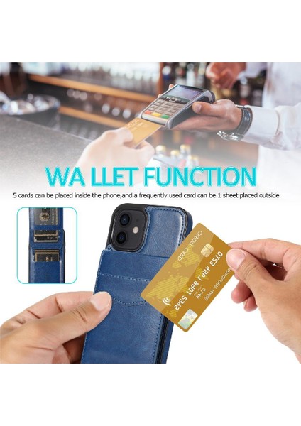 IPhone 12 Manyetik Toka Kickstand Premium Deri ile Uyumlu (Yurt Dışından)