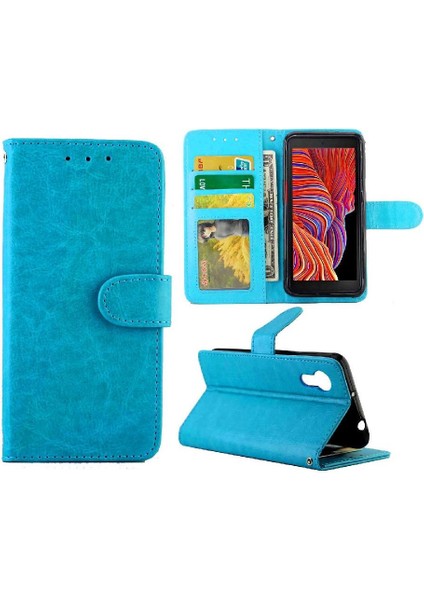 Samsung Galaxy Xcover 5 Kart Tutucu Manyetik Kapatma Pu Için Flip Case (Yurt Dışından)