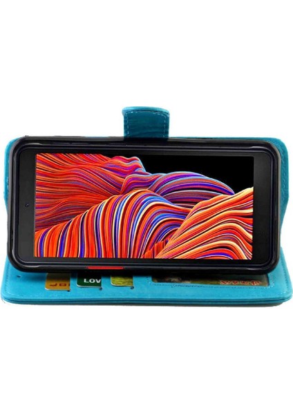 Samsung Galaxy Xcover 5 Kart Tutucu Manyetik Kapatma Pu Için Flip Case (Yurt Dışından)