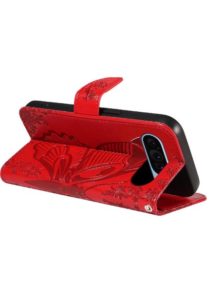 Kredi Kartı Yuvası Yüksek Kaliteli Deri ile Google Pixel 9 Için Flip Case (Yurt Dışından)