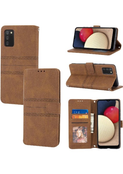 Samsung Galaxy M02S Için Flip Case Cüzdan Kılıf Darbeye Koruyucu Pu (Yurt Dışından)