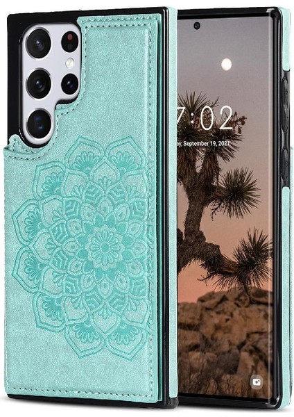 Samsung Galaxy S24 Ultra Desen Çiçek Için Kart Tutucu Kılıf ile Cüzdan (Yurt Dışından) indirimleri