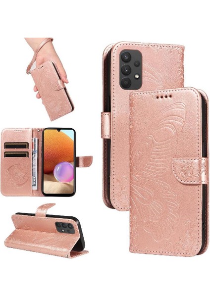 Samsung Galaxy A32 5g Için Flip Case Yüksek Kalite Deri ile Kabartmalı (Yurt Dışından)