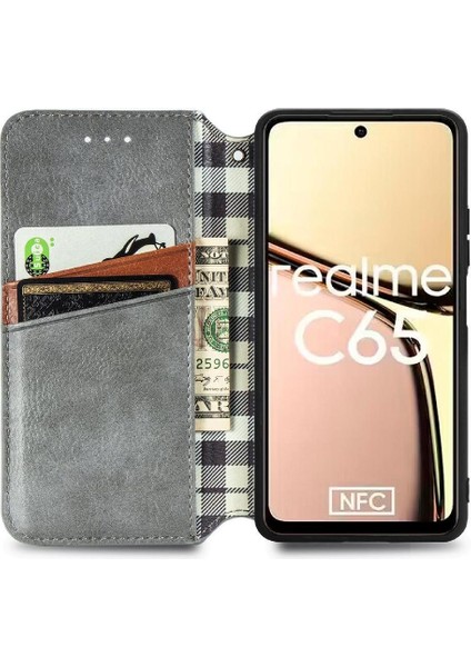 Realme C65 Için Flip Case Moda Tasarım Deri Kılıf Kapak Kapak Cüzdan (Yurt Dışından) fırsatları