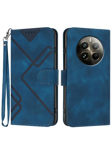 Kart Yuvası Standı Manyetik Flip ile Realme 12 Artı Pu Deri Için Flip Case (Yurt Dışından)