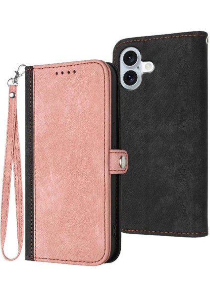 IPhone 16 Için Kılıf Artı Kart Yuvası Standı ile Flip Folio Kitap Kickstand Pu (Yurt Dışından)