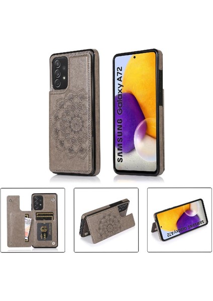Samsung Galaxy A72 Desen Çiçek Mandala Için Kart Tutucu Kılıf ile Cüzdan (Yurt Dışından) modelleri