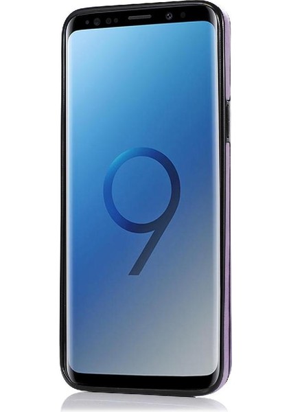 Samsung Galaxy S9 Çift Düğmeler Için Kart Tutucu Kılıf ile Cüzdan Pu Çevirin (Yurt Dışından)