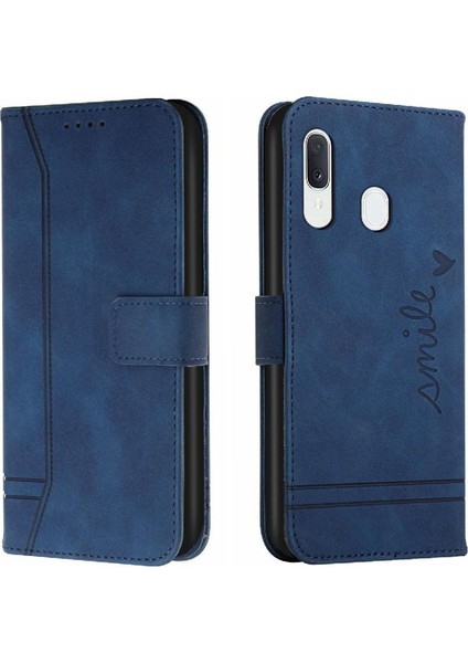 Samsung Galaxy A20E Pu Deri Manyetik Kapatma Flip Folio Için Telefon Kılıfı (Yurt Dışından)