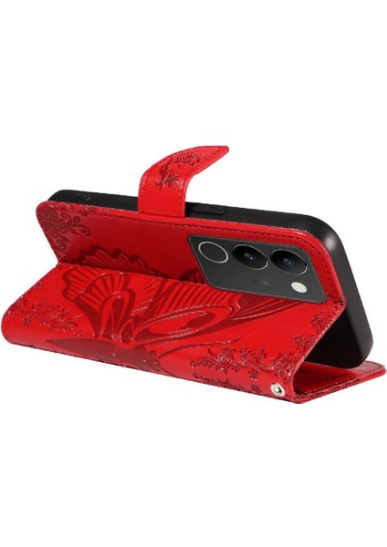 Vıvo V29 5g Için Flip Case Kredi Kartı Yuvası ile Ayrılabilir El Kayışı Yüksek (Yurt Dışından)