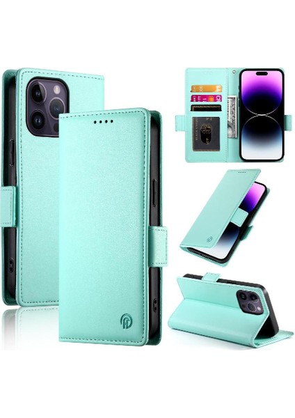 IPhone 14 Için Flip Case Pro Max Cüzdan Flip Kartvizit Yuvaları Günlük Kullanım (Yurt Dışından)