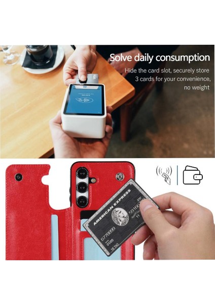 Kart ile Samsung Galaxy S24 Artı Kart Yuvaları Pu Deri Için Cüzdan Kılıf (Yurt Dışından) indirimleri