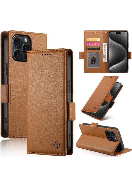 IPhone 15 Için Flip Case Pro Max Flip Cüzdan Günlük Kullanım Kart Yuvaları Iş (Yurt Dışından)