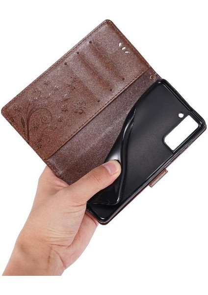 Samsung Galaxy S21 Fe 5g Için Filp Durumda Kickstand Bilek Kayışı Kart Tutucu (Yurt Dışından)