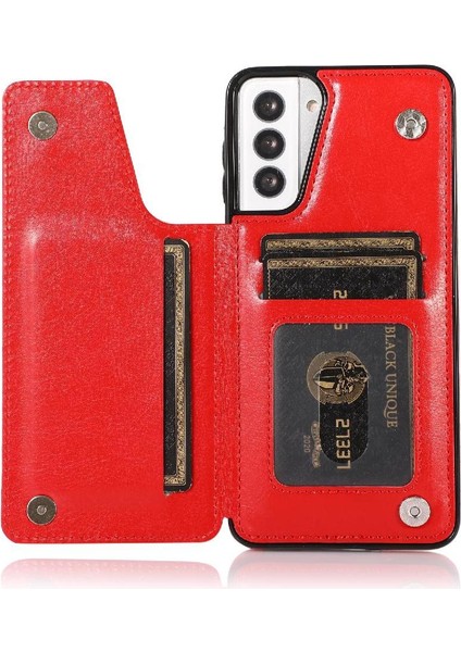 Samsung Galaxy S21 Çift Manyetik Toka Kickstand ile Cüzdan Kılıf (Yurt Dışından) modelleri