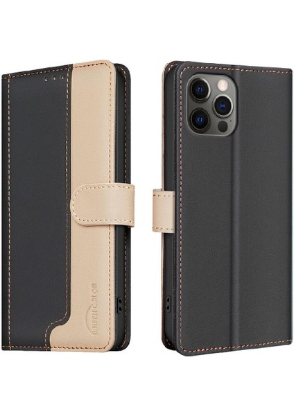 IPhone 13 Için Flip Case Pro Max Kart Yuvaları Tutucu Kickstand Darbeye Tpu (Yurt Dışından)
