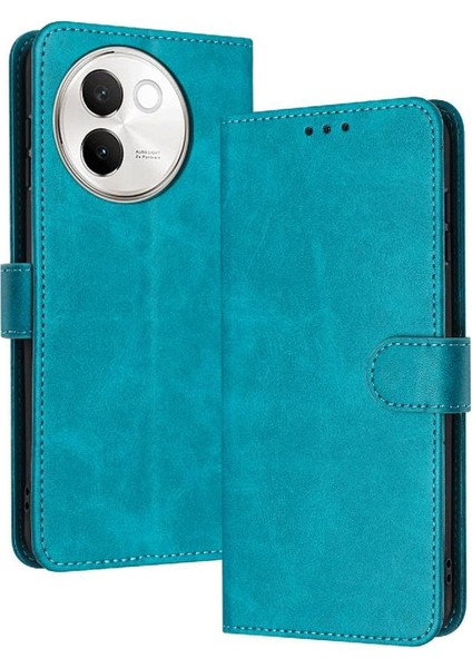 Kart Yuvası ile Vıvo V30E 5g Için Flip Case Pu Deri Saf Renk ile (Yurt Dışından)
