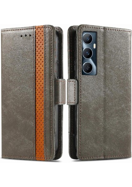 Realme C65 Çok Renkli Ekleme Iş Cüzdan Çoklu Kart Için Flip Case (Yurt Dışından)