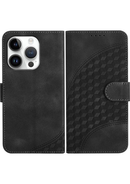 IPhone 16 Için Flip Case Pro Max Flip Iş Geometrik Desen Manyetik (Yurt Dışından)