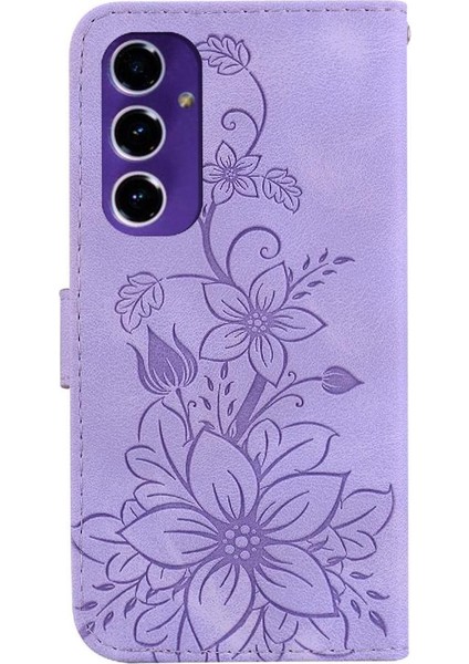 Samsung Galaxy S24 Fe Cüzdan Için Flip Case Kickstand Kart Tutucu Kabartmalı (Yurt Dışından)