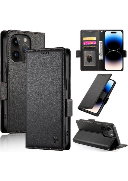 IPhone 14 Pro Günlük Kullanım Için Flip Case Kart Yuvaları Cüzdan Çevirme Iş (Yurt Dışından)