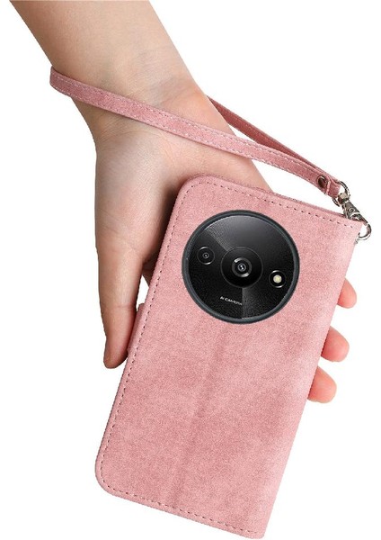 Xiaomi Redmi A3 Cüzdan Çoklu Kart Yuvası Flip Fermuar Tarzı Iş Için Kılıf (Yurt Dışından)