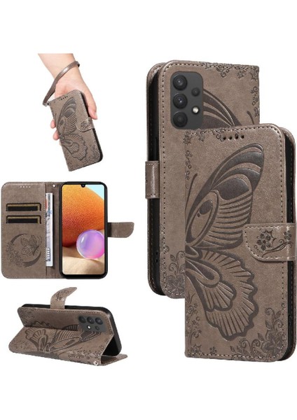 Samsung Galaxy A32 5g Için Flip Case Yüksek Kalite Deri ile Kabartmalı (Yurt Dışından)