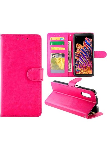 Samsung Galaxy Xcover Pro Kickstand Kart Tutucu Pu Deri Için Flip Case (Yurt Dışından)