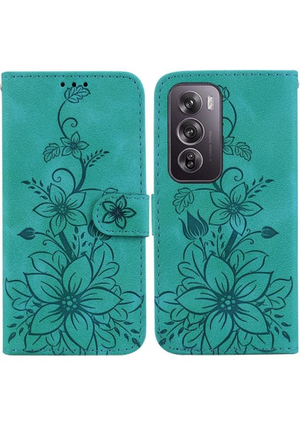 Oppo Oppo 12 Pro 5g Için Flip Case Kart Tutucu Manyetik Kabartmalı Zambak (Yurt Dışından)