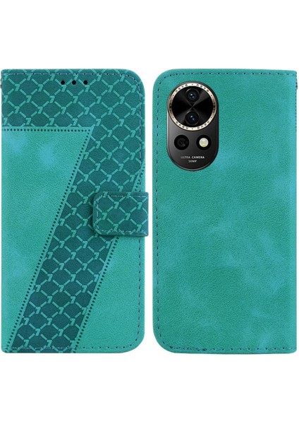 Telefon Kılıfı Için Huawei Nova 12 Kabartmalı Desen Cüzdan Pu Deri Flip Kart (Yurt Dışından)