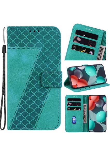 Telefon Kılıfı Için Huawei Nova 12 Kabartmalı Desen Cüzdan Pu Deri Flip Kart (Yurt Dışından)