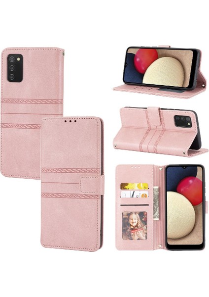 Samsung Galaxy M02S Için Flip Case Cüzdan Kılıf Darbeye Koruyucu Pu (Yurt Dışından)