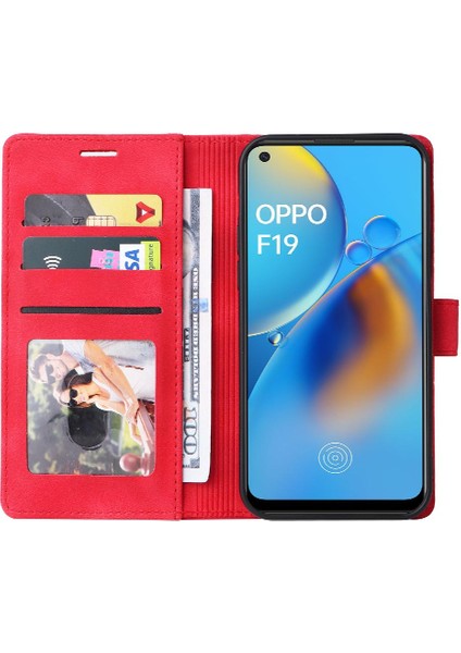 Oppo A74/F19 Flip Kapak Deri Kılıf Için Flip Case Basit Iş Cüzdan (Yurt Dışından) indirimleri