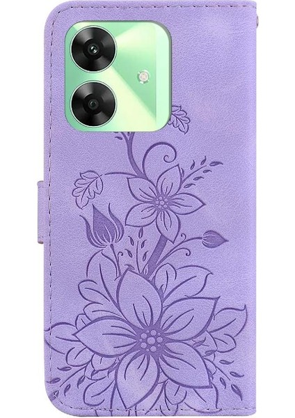 Realme C61 Kabartmalı Zambak Cüzdan Kickstand Manyetik Kart Için Flip Case (Yurt Dışından) modelleri