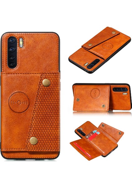 Oppo A91 Kart Tutucu Için Cüzdan Kılıf Kickstand Darbeye Koruyucu Buit (Yurt Dışından)