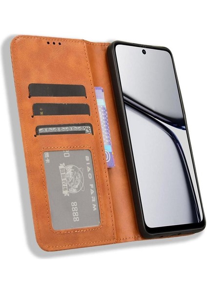 Realme C65 4g Manyetik Kapatma Pu Deri Cüzdan Için Kılıf (Yurt Dışından) fırsatları