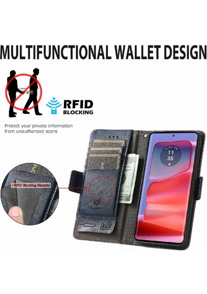 Motorola Edge 50 Pro Cüzdan Ekleme Çok Renkli Çoklu Kart Için Flip Case (Yurt Dışından)
