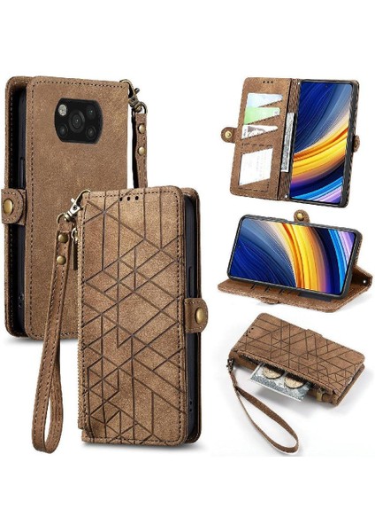 Xiaomi Poco X3 Pro Için Flip Case Basit Iş Kapak Çevirin Cüzdan Deri (Yurt Dışından)