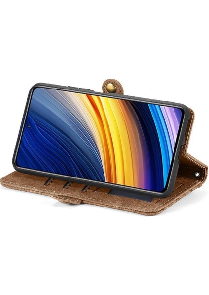 Xiaomi Poco X3 Pro Için Flip Case Basit Iş Kapak Çevirin Cüzdan Deri (Yurt Dışından) modelleri