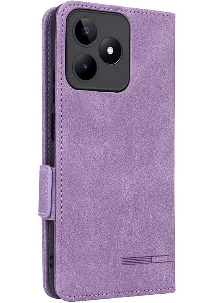 YH Mall Kart Tutucu Kickstand ile Realme C53 4g Deri Folio Flip Case Için Kılıf (Yurt Dışından)