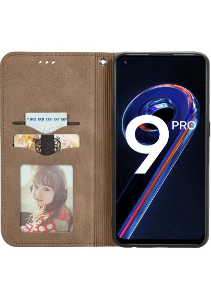 Realme 9 Pro Fermuar Kordon Deri Kılıf Için Kılıf Basit Iş Cüzdan (Yurt Dışından)