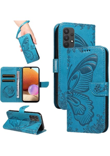Samsung Galaxy A32 5g Için Flip Case Yüksek Kalite Deri ile Kabartmalı (Yurt Dışından)