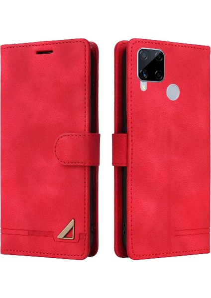 Realme C15 Için Flip CASE/C25 Darbeye Cüzdan Deri Kılıf Basit Flip (Yurt Dışından)